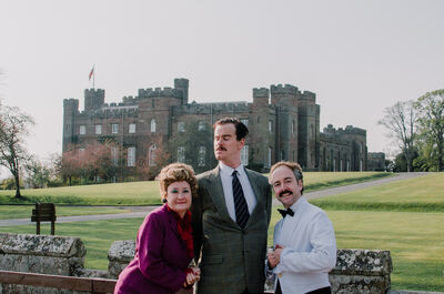 Basil, Sybil and Manuel at the castle